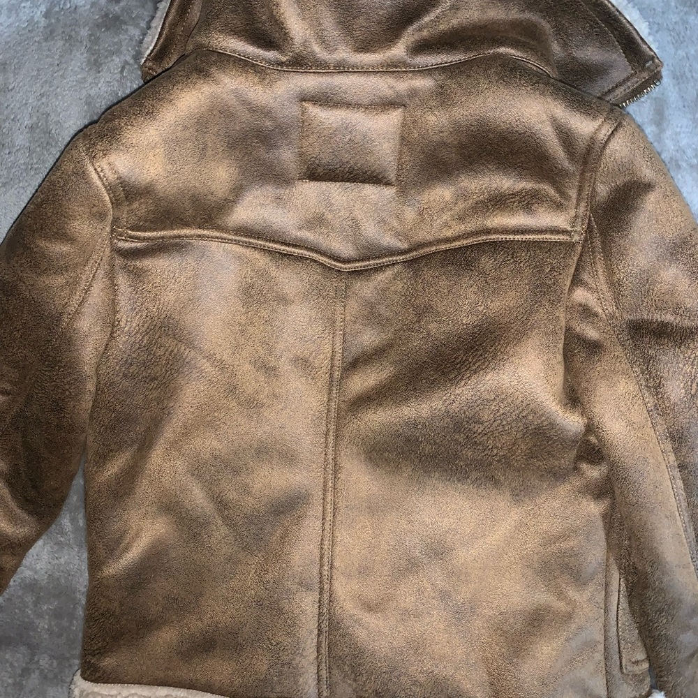 NWT Womens Small Lucky Brand Faux Leather Shearling Jacket